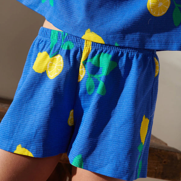 Organic Cotton Waffle Pyjamas / Πιτζάμες από οργανικό βαμβάκι - Royal Blue Lemons