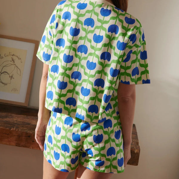 Organic Cotton Pyjamas / Πιτζάμες από οργανικό βαμβάκι - Blue Tulips