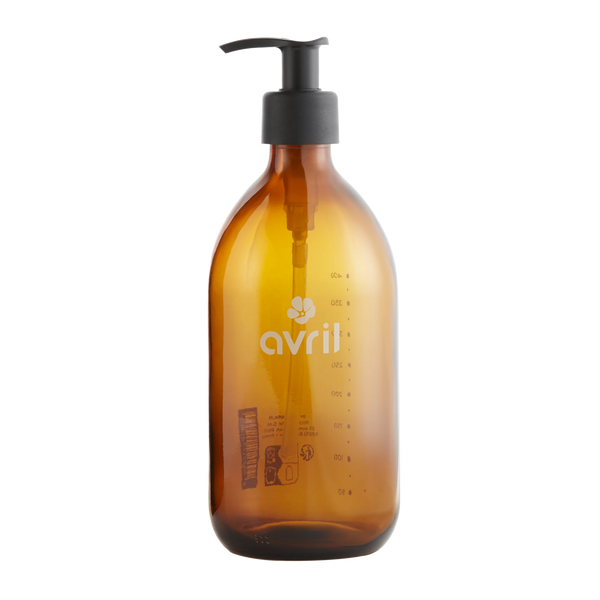 Refillable amber glass bottle /  Γυάλινο Μπουκάλι - 500ml
