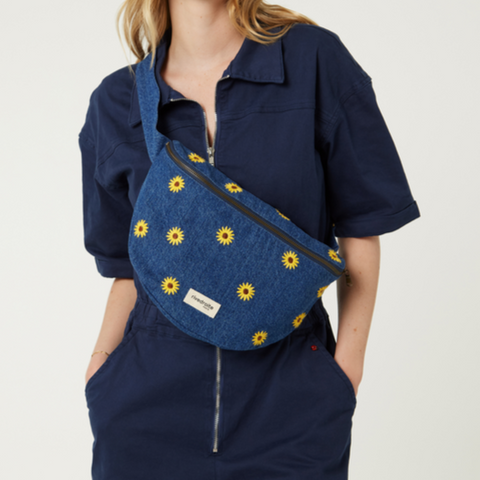 Custine XL THE WAIST BAG / Τσάντα Μπανάνα - Recycled cotton Denim