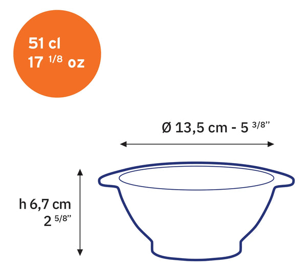 Glass Bowl with Handles 51cl / Γυάλινο μπολ με χερούλια 51 cl
