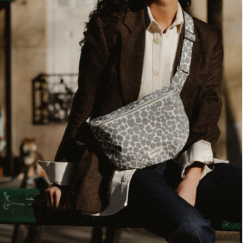 Custine XL THE WAIST BAG / Τσάντα Μπανάνα - Recycled cotton Leopard Grey