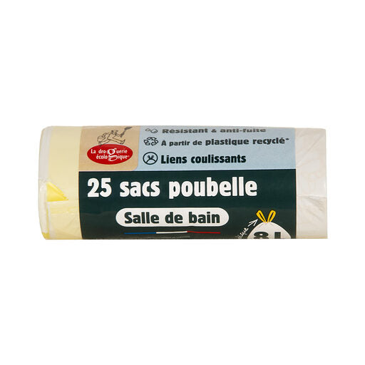 Roll of 25 Drawstring Bathroom Trash Bags / Ρολό με 25 σακούλες απορριμμάτων μπάνιου με κορδόνι - 8L