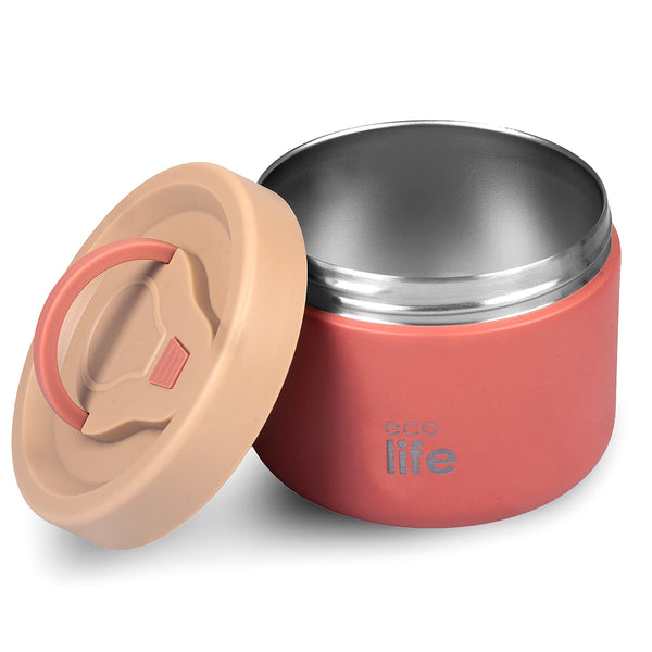 Round Food Thermos 650ml - Coral / Στρογγυλό Θερμός Φαγητού 650ml - Κοραλλί