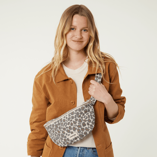 Custine THE WAIST BAG / Τσάντα Μπανάνα - Recycled cotton Leopard Grey