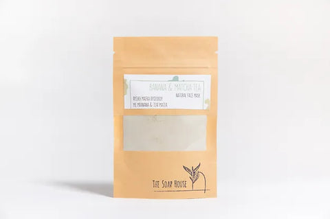 Natural Face Mask - Green Clay, Banana & Matcha Tea/ Φυσική μάσκα με πράσινη άργιλο, μπανάνα και πράσινο τσάι matcha