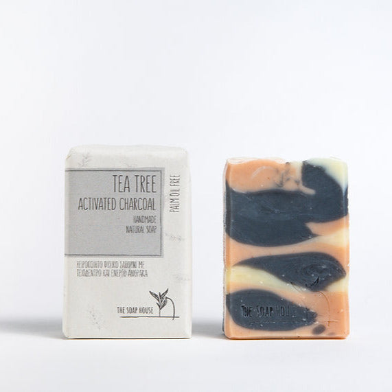 Soap with Activated Charcoal & Tea Tree  - Φυσικό σαπούνι με Ενεργό Άνθρακα & Τεϊόδεντρο