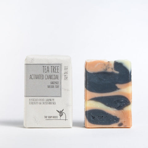 Soap with Activated Charcoal & Tea Tree  - Φυσικό σαπούνι με Ενεργό Άνθρακα & Τεϊόδεντρο