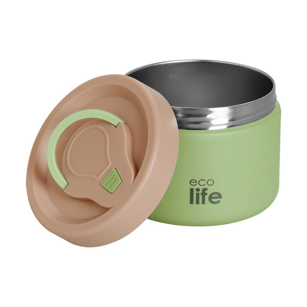 Round Food Thermos 650ml - Green / Στρογγυλό Θερμός Φαγητού 650ml - Πράσινο