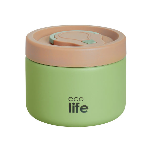Round Food Thermos 650ml - Green / Στρογγυλό Θερμός Φαγητού 650ml - Πράσινο