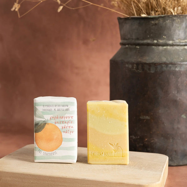 Handmade natural soap "Mint - Grapefruit"/ Χειροποίητο φυσικό σαπούνι "Μέντα - Γκρέιπφρουτ"