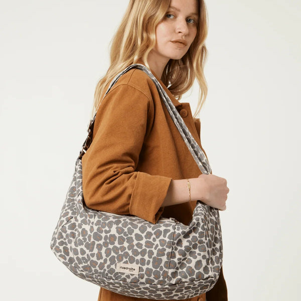 Charlot the Crossbody Bag / Χιαστί τσάντα Recycled Cotton - Leopard Grey