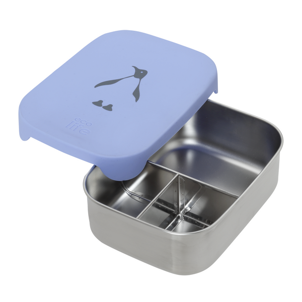 Stainless Steel Divided Lunch Box 800ml - Penguin / Ανοξείδωτο Φαγητοδοχείο Με Χώρισμα 800ml - Πιγκουίνος