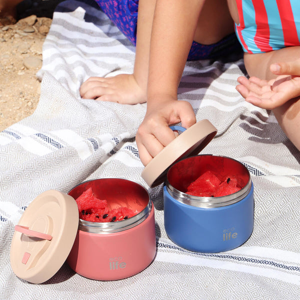 Round Food Thermos 650ml - Coral / Στρογγυλό Θερμός Φαγητού 650ml - Κοραλλί