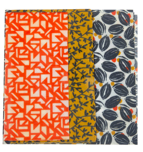 Set of 3 Beeswax Wraps / Σετ 3 Κερομάντηλa τροφίμων - Rectangular