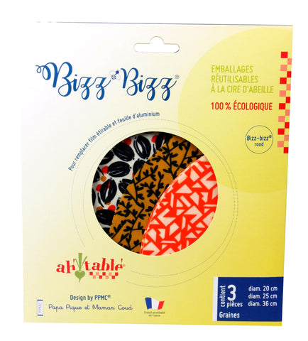 Set of 3 Beeswax Wraps / Σετ 3 Κερομάντηλa τροφίμων - Round