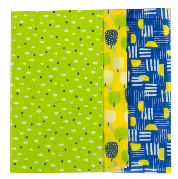 Set of 3 Beeswax Wraps / Σετ 3 Κερομάντηλa τροφίμων - Rectangular