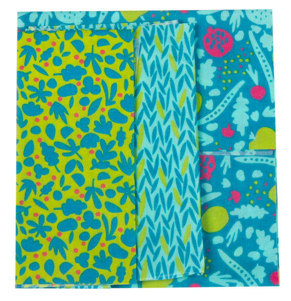 Set of 3 Beeswax Wraps / Σετ 3 Κερομάντηλa τροφίμων - Rectangular