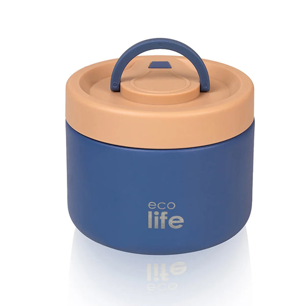 Round Food Thermos 650ml - Blue / Στρογγυλό Θερμός Φαγητού 650ml - Μπλε