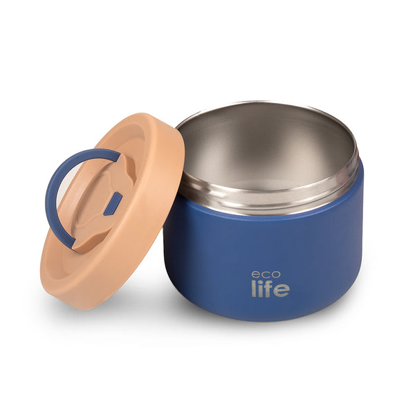 Round Food Thermos 650ml - Blue / Στρογγυλό Θερμός Φαγητού 650ml - Μπλε