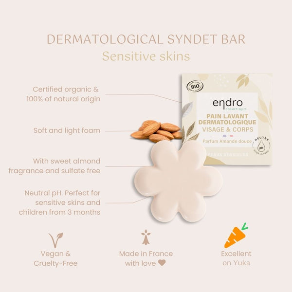 Dermatological cleansing bar - Sweet almond scent / Μπάρα δερματολογικού καθαρισμού - άρωμα γλυκού αμύγδαλου - 85ml