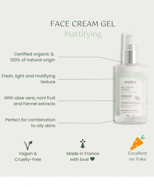 Mattifying Face Cream - Gel/  Βιολογική Τζελ Κρέμα Προσώπου με Ματ εφέ