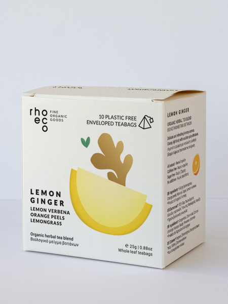 LEMON GINGER - Organic herbal tea - tea bag by the unit