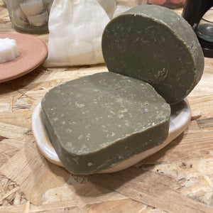 Green Clay Soap with Organic Olive Oil / Σαπούνι πράσινο άργιλο βιολογικό ελαιόλαδο - Kalliope's - 100 gr
