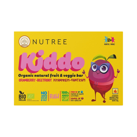 Organic Kids Snacks - Cranberry Beetroot / Βιολογικά Παιδικά Σνακ - Κράνμπερι Πατζάρι - Kiddo
