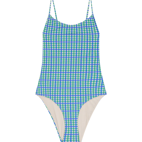 Classic One-Piece Swimsuit /Κλασικό ολόσωμο μαγιό - Two-Tone Gingham