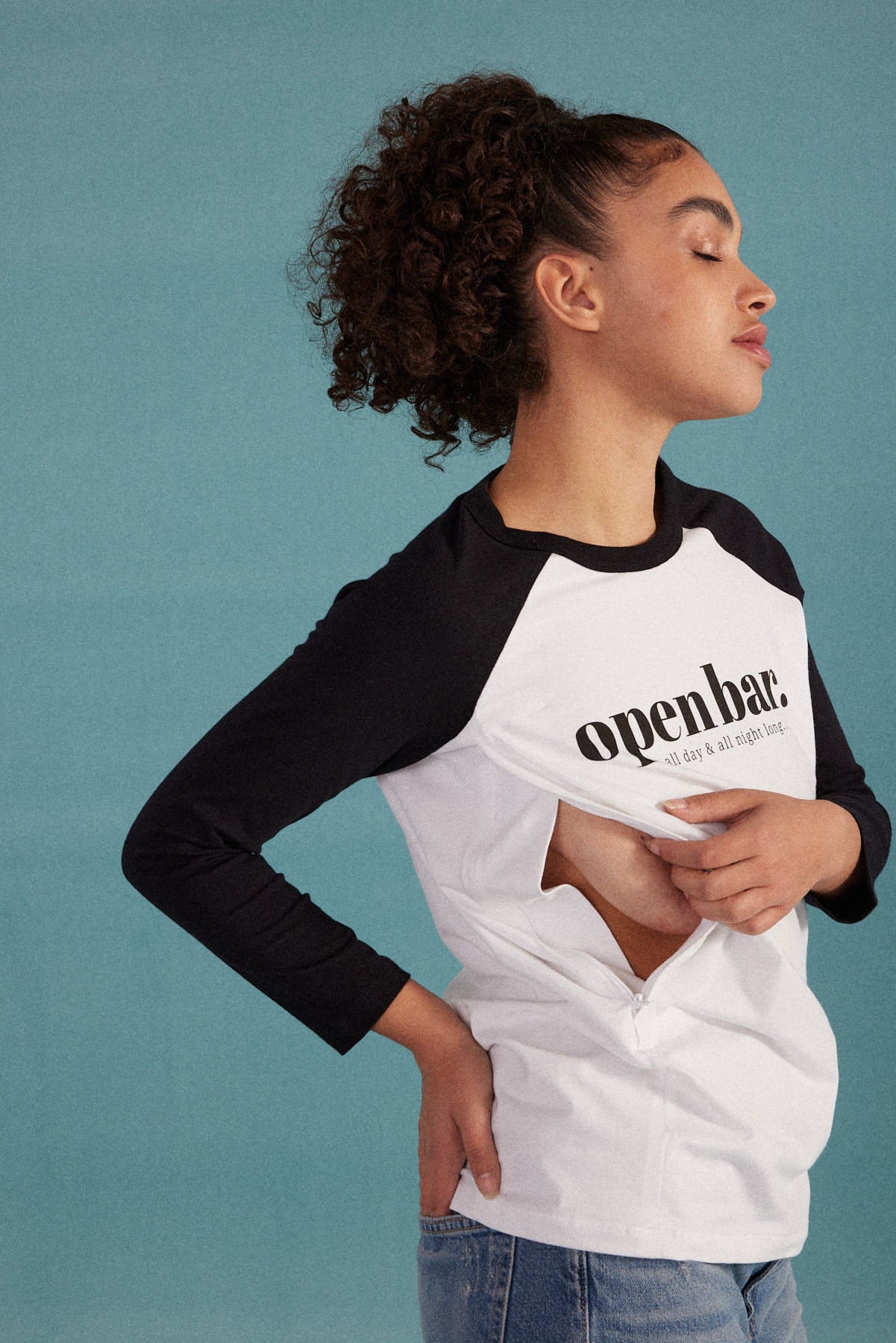 OPEN BAR T-SHIRT - Breastfeeding/Nursing t-shirt / Μπλουζά θηλασμού