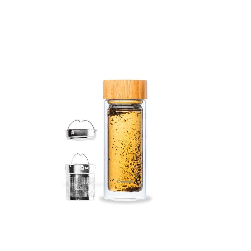 Glass teamug / Γυάλινη κούπα τσαγιού - Bamboo 320ml