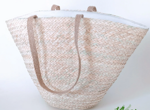 Beach shoulder bag - Palm leaves /  Τσάντα ώμου παραλίας - Φύλλα φοίνικα