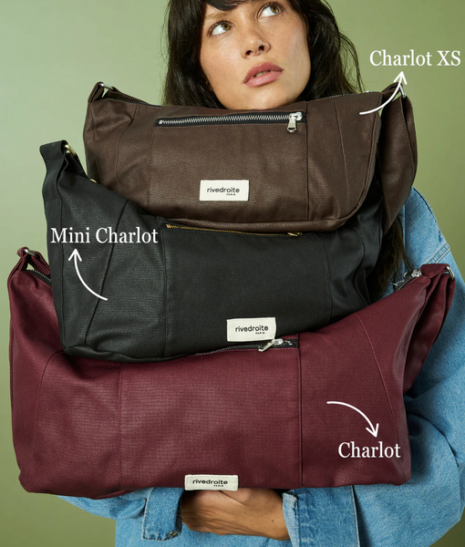 Charlot XS the Handbag / η τσάντα χειρός - Black waxed recycled cotton