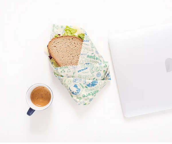 Set of 4 Beeswax Wraps / Σετ 4 Κερομάντηλa τροφίμων - Squarred