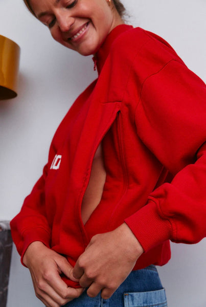 MOM Red - Breastfeeding/Nursing Sweatshirt / Φούτερ θηλασμού