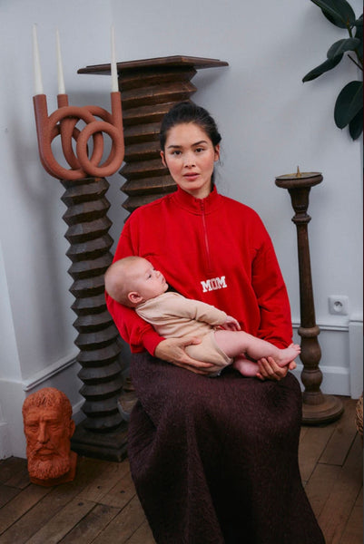 MOM Red - Breastfeeding/Nursing Sweatshirt / Φούτερ θηλασμού