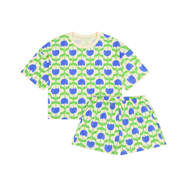 Organic Cotton Pyjamas / Πιτζάμες από οργανικό βαμβάκι - Blue Tulips