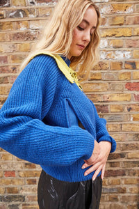 PULL-UP Breastfeeding - Nursing Pullover / Πουλόβερ θηλασμού (blue)