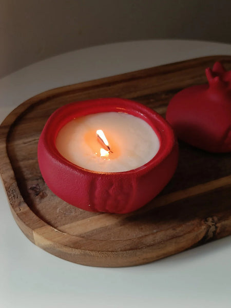 Concrete Pomegranate / Χειροποίητο κερί σόγιας Ρόδι - 100g / 25 hours