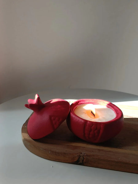 Concrete Pomegranate / Χειροποίητο κερί σόγιας Ρόδι - 100g / 25 hours