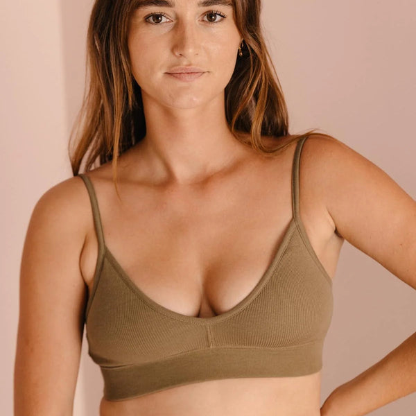 Organic Cotton Bra - Khaki / Σουτιέν από οργανικό βαμβάκι - Χακί