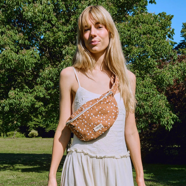Custine belt bag / Τσάντα Μπανάνα - Recycled cotton Biche