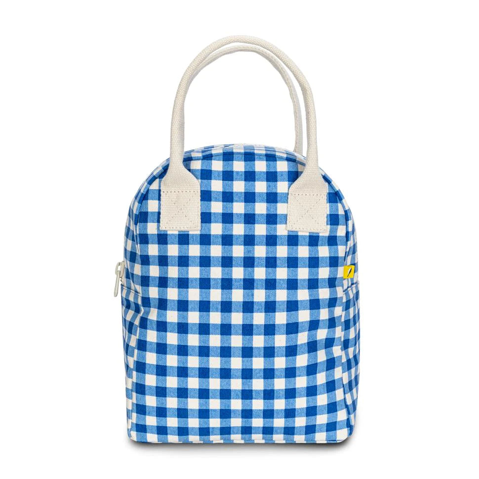 Fluf Eco Friendly Lunch Bag / Τσάντα Φαγητού με φερμουάρ | Blue Ginghamg