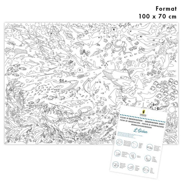 Giant Colouring Poster - The Ocean / Γιγαντοαφίσα χρωματισμού - Ο Ωκεανός