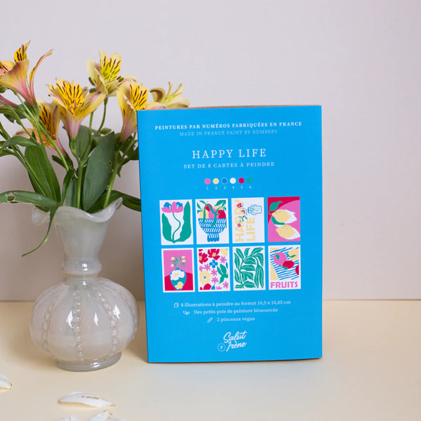 Paint by Numbers Cards - Happy Life | 8 Cards / Κάρτες Ζωγραφικής με Αριθμούς - Happy Life | 8 Κάρτες