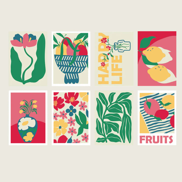 Paint by Numbers Cards - Happy Life | 8 Cards / Κάρτες Ζωγραφικής με Αριθμούς - Happy Life | 8 Κάρτες