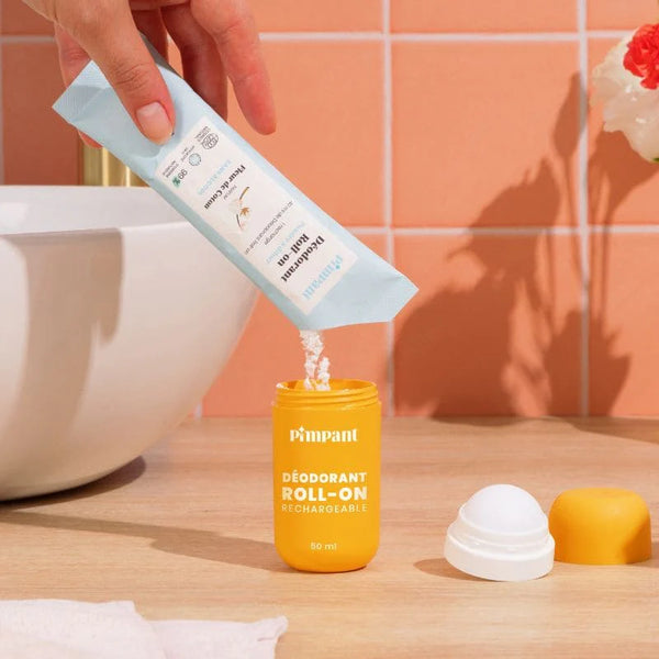 1 refillable roll-on deodorant bottle / 1 επαναγεμιζόμενο μπουκάλι αποσμητικού roll-on (40 ml)