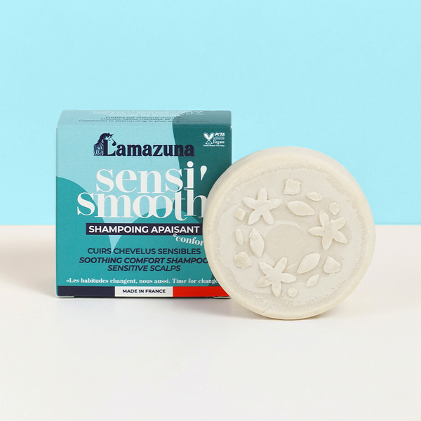 Solid shampoo for sensitive scalp – with peony powder /  Στερεό σαμπουάν για ευαίσθητο τριχωτό της κεφαλής - με πούδρα παιώνιας