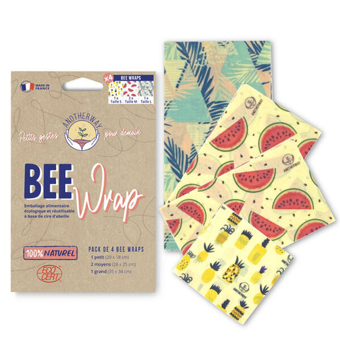 Set of 3 Beeswax Wraps - Σετ 3 τεμαχίων Κερομάντηλα Τροφίμων - Tropical